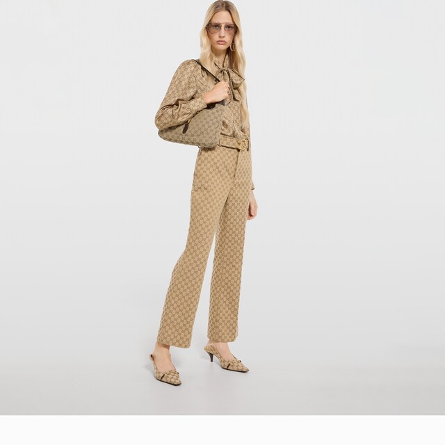 GG cotton canvas fabric pants - image 5