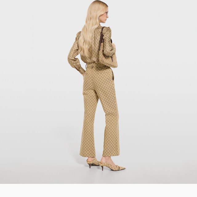 GG cotton canvas fabric pants - image 3