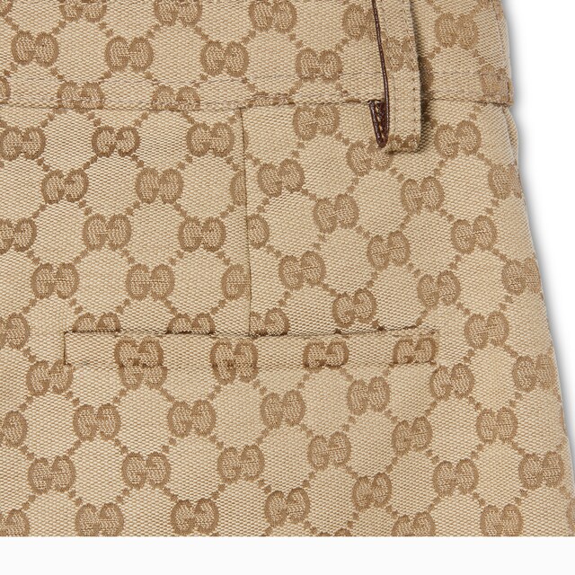 GG cotton canvas fabric pants