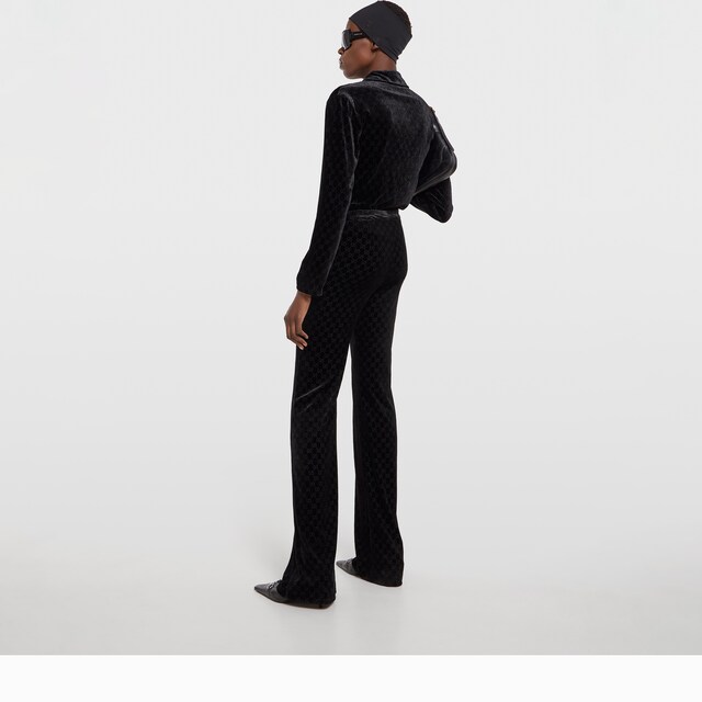 GG stretch devore velvet shirt - image 4