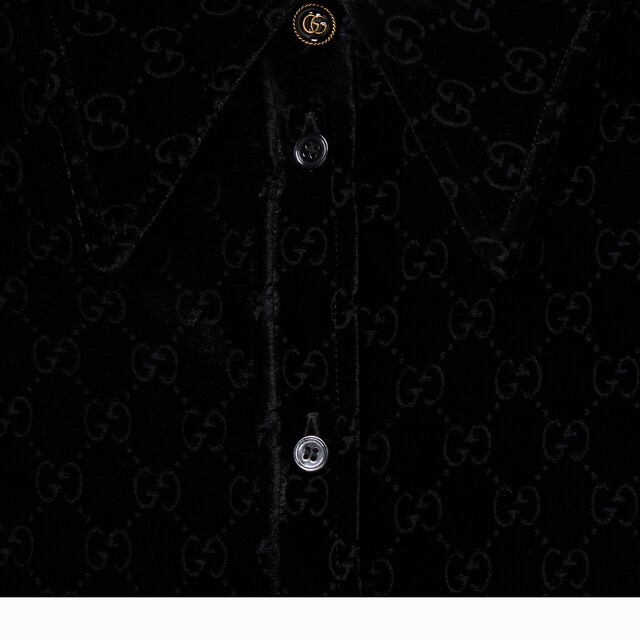 GG stretch devore velvet shirt