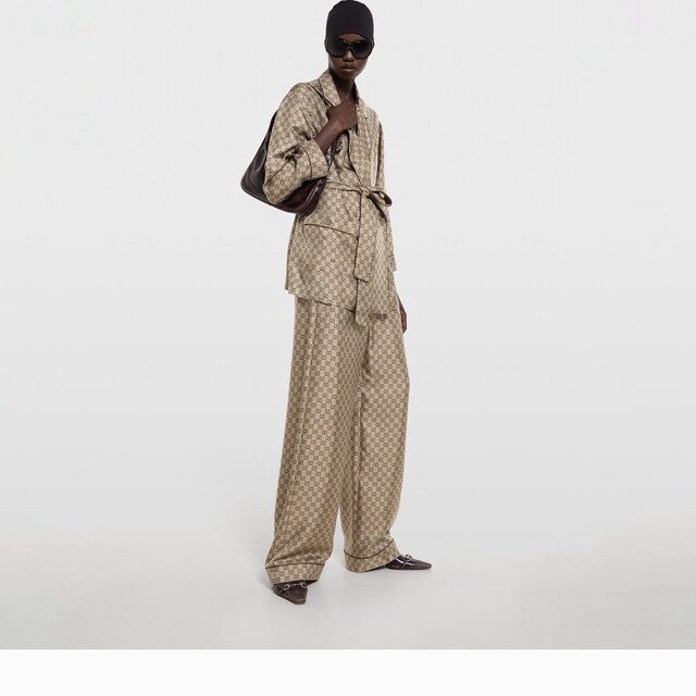 Printed silk twill leisure pants - image 5