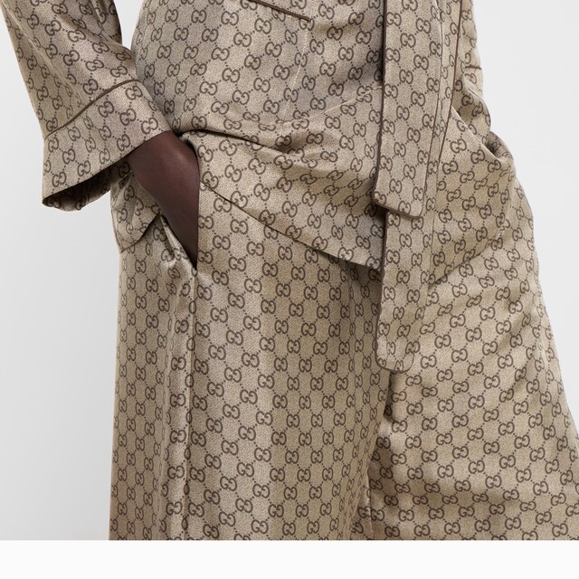 Printed silk twill leisure pants - image 2
