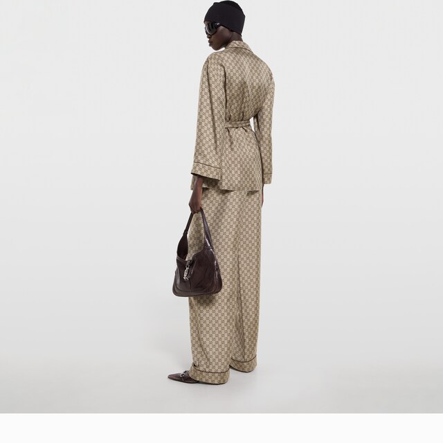 Printed silk twill leisure pants - image 3
