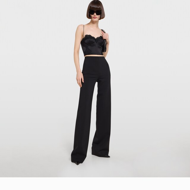 Embroidered silk satin top - image 4