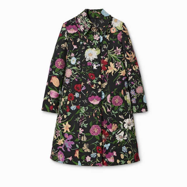 Gucci Flora silk brocade coat