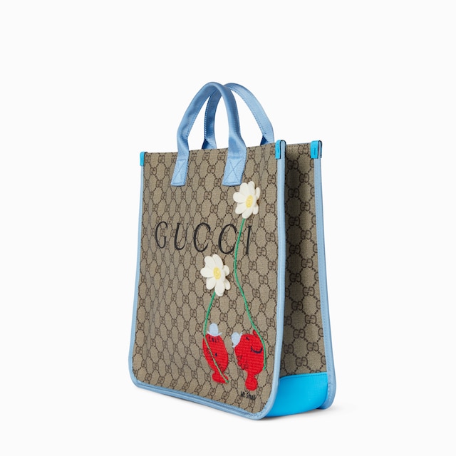 Bolso tote infantil con GG y estampado