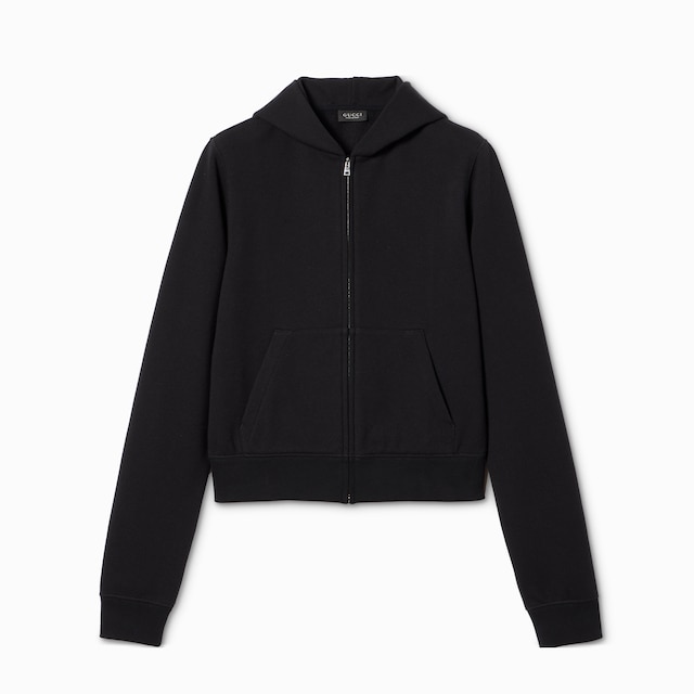 Cotton jersey and cashmere zip jacket