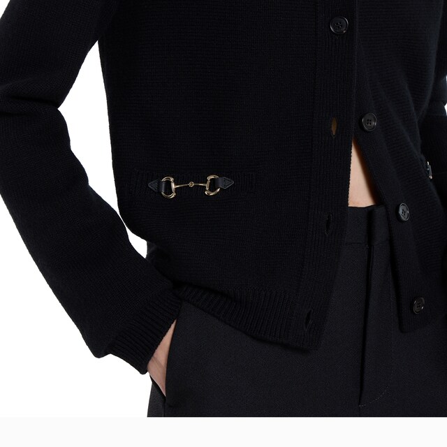 Wool cashmere cardigan with Horsebit