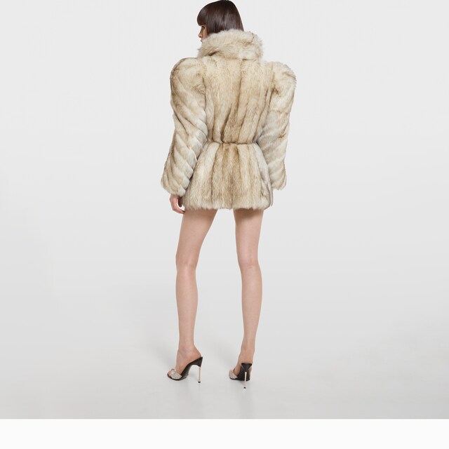 Smooth long shearling coat - image 2