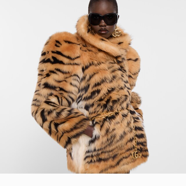 Smooth long shearling coat - image 2
