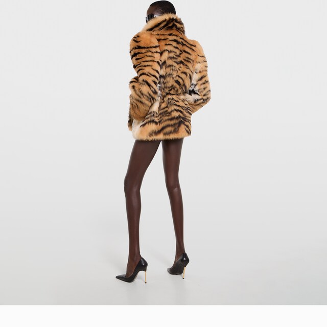 Smooth long shearling coat - image 3