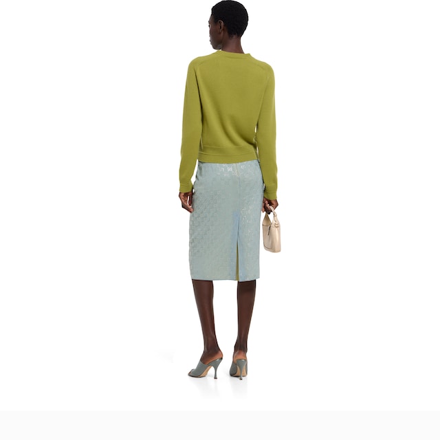 Silk stretch chiffon skirt with crystals - image 3
