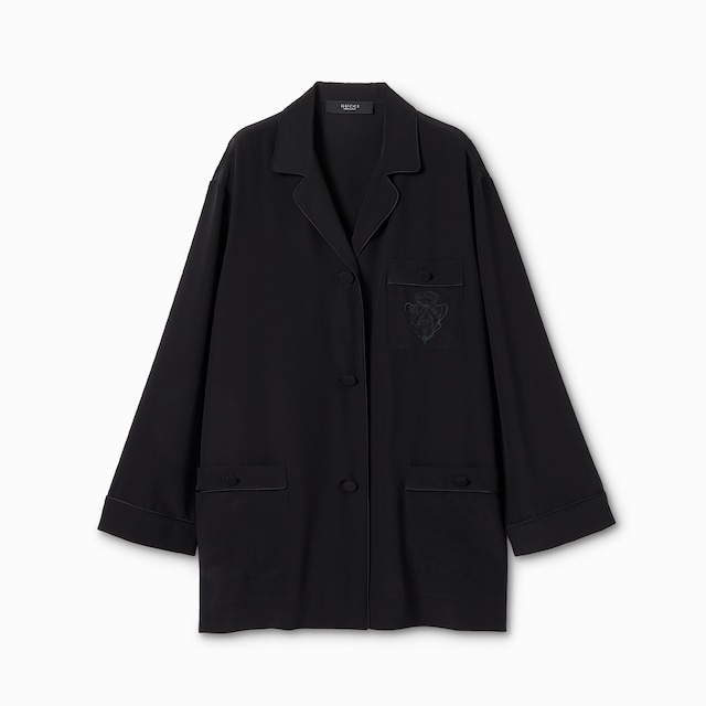 Silk crêpe de chine shirt with embroidery