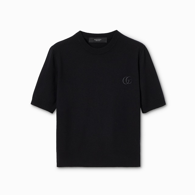 エンブロイダリー入り ウール ニット トップ