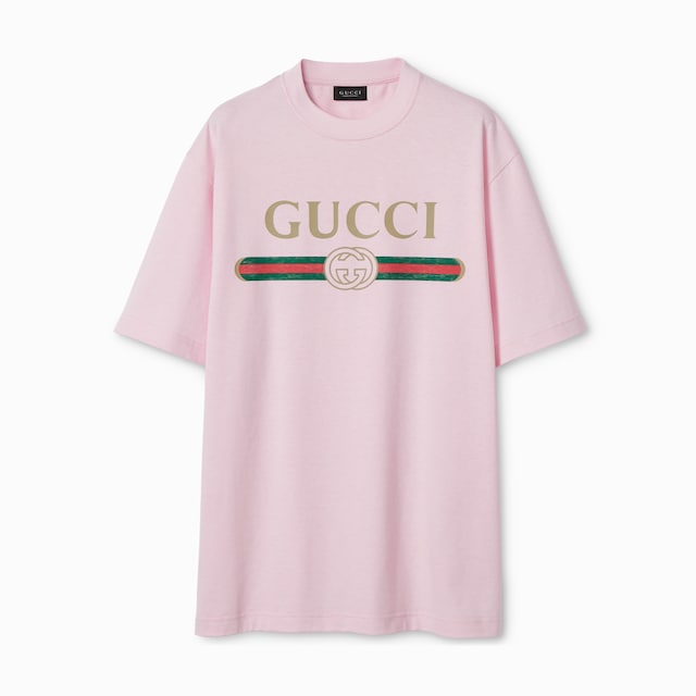 Cotton jersey and silk T-shirt with print