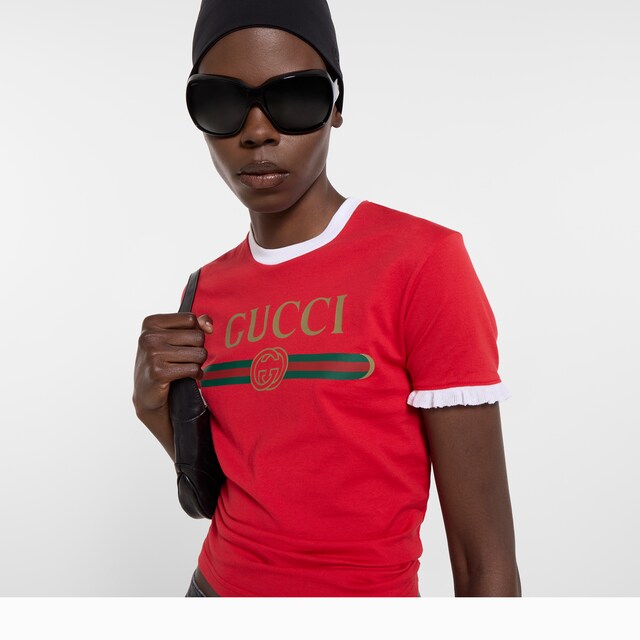 Cotton jersey T-shirt with print - image 5