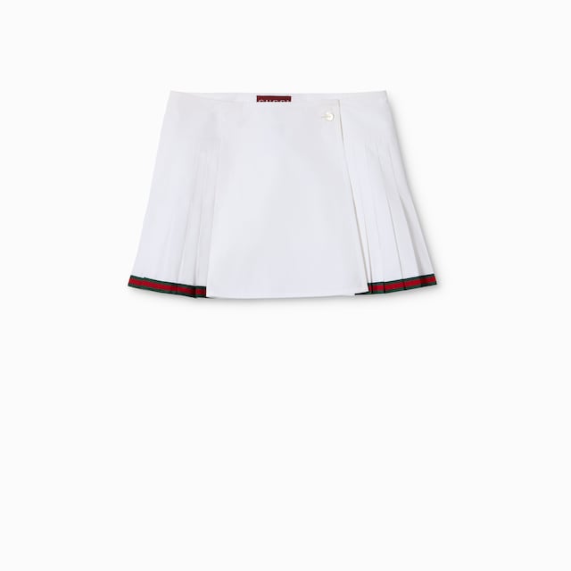 Heavy cotton poplin pleated skirt