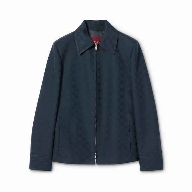 GG cotton gabardine zip jacket