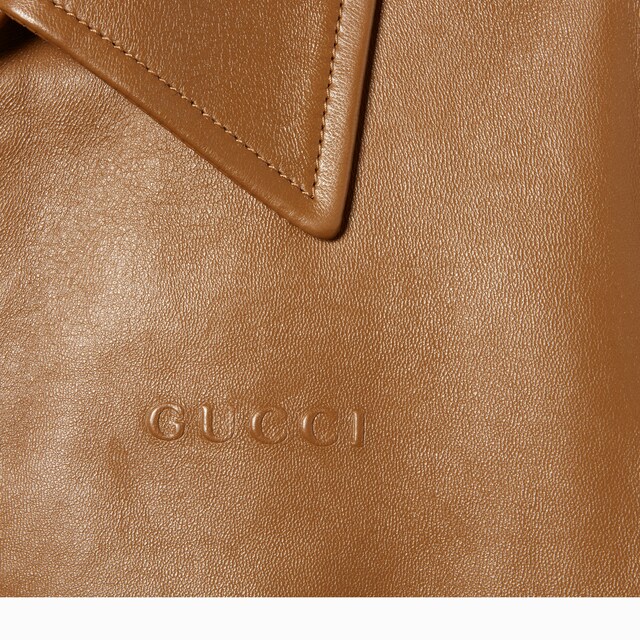 Leather jacket with Gucci logo