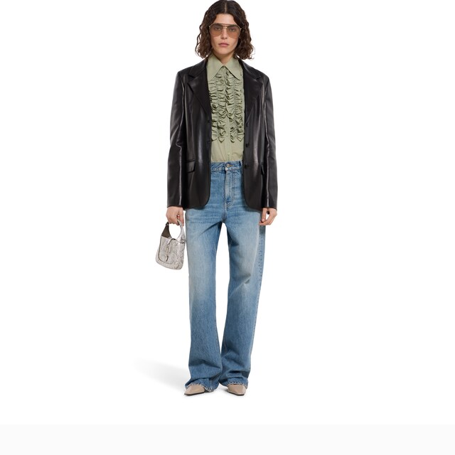 Shiny leather jacket - image 5