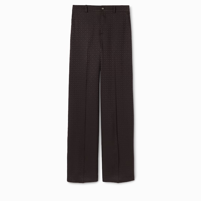 Horsebit silk jacquard trousers