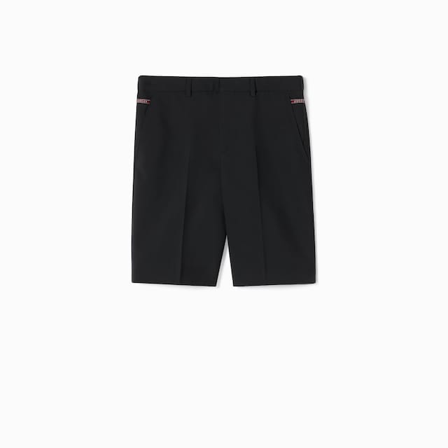 Wool shorts with intarsia