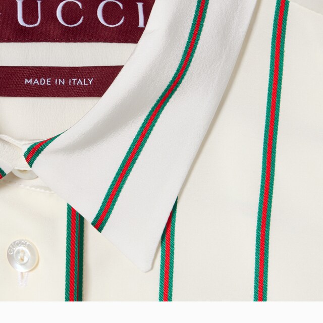 Web silk jacquard shirt