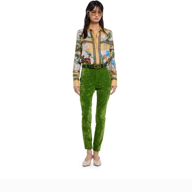 Printed silk twill shirt - image 5