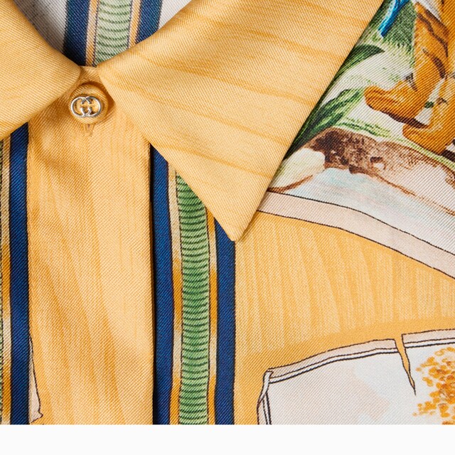 Printed silk twill shirt