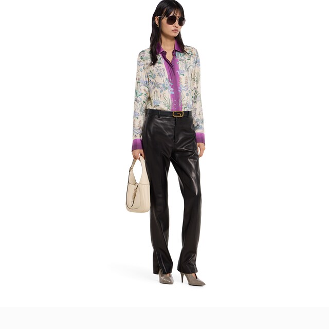 Printed silk twill shirt - image 4