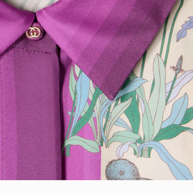 Printed silk twill shirt