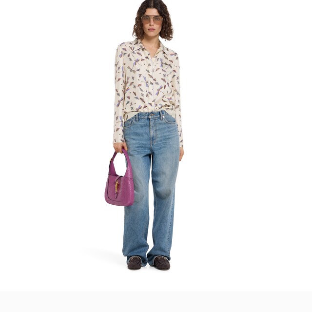 Printed silk twill shirt - image 3