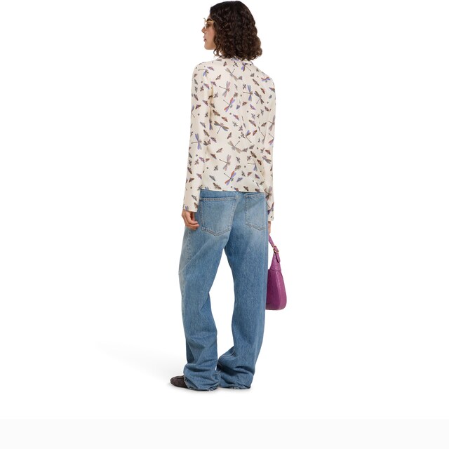 Printed silk twill shirt - image 2