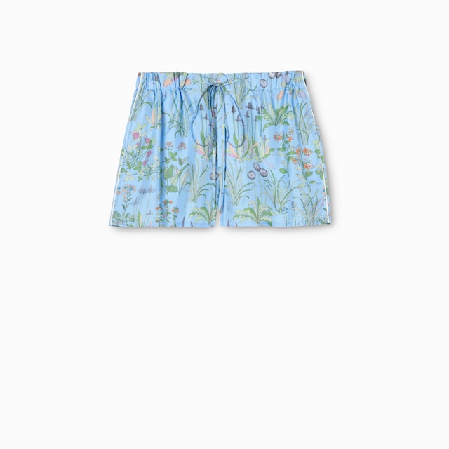 Short de sarga de seda estampado