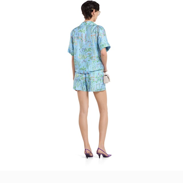 Printed silk twill shorts - image 2