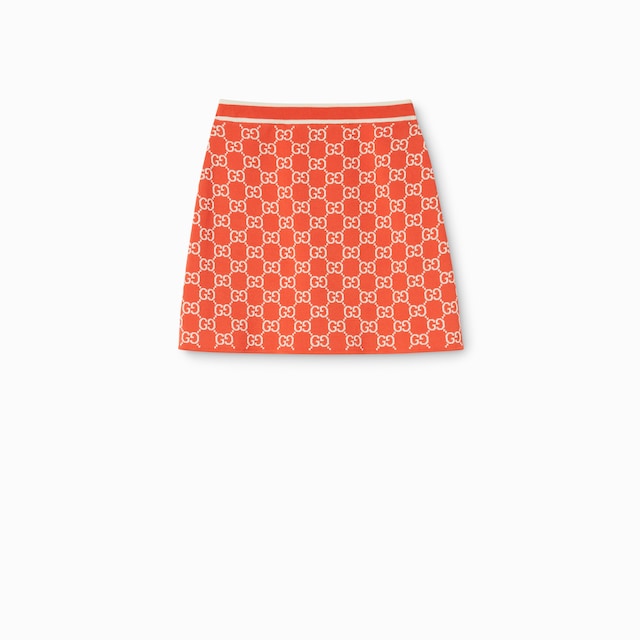 Falda de jacquard de algodón fino con GG