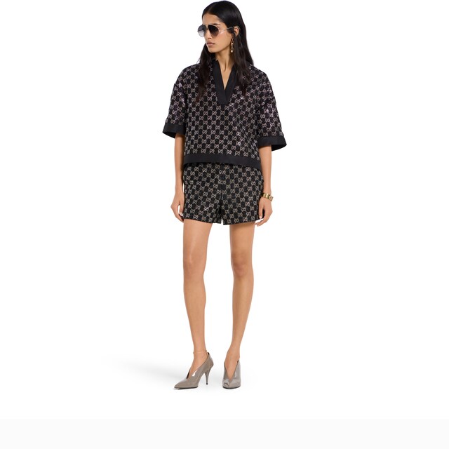 Wool tweed lame top - image 5