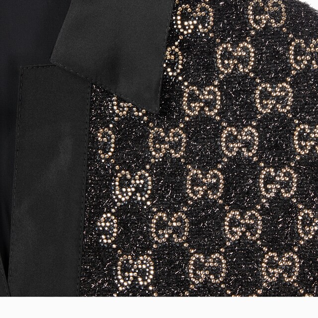 Wool tweed lame top