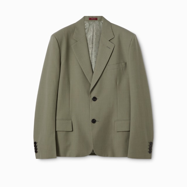Single-breasted dry wool jacket