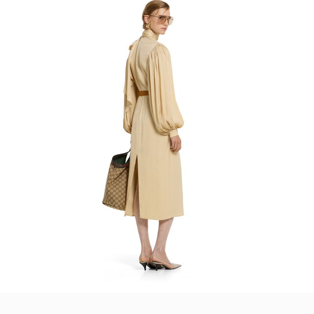 Diagonal GG silk jacquard dress - image 3