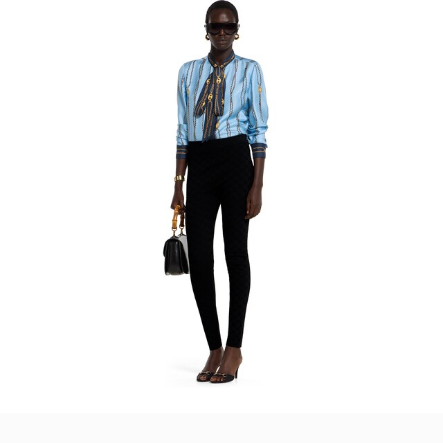 Printed silk twill shirt - image 5