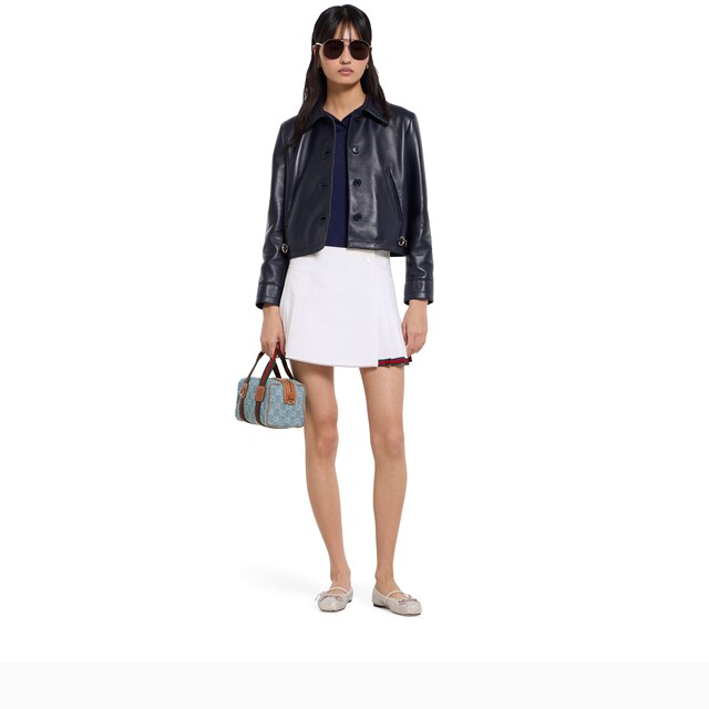 Shiny leather jacket with Horsebit - image 3