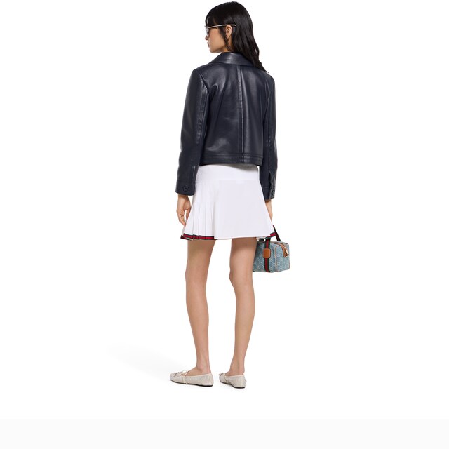 Shiny leather jacket with Horsebit