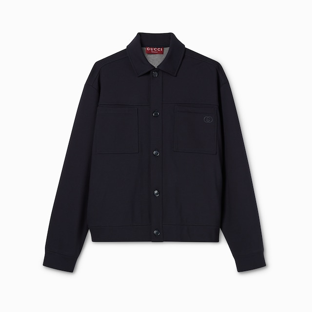 Cotton jersey jacket with embroidery