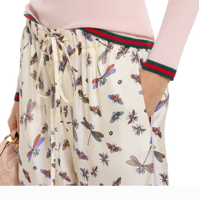 Printed silk twill pants - image 3