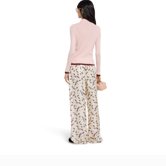 Printed silk twill pants - image 4