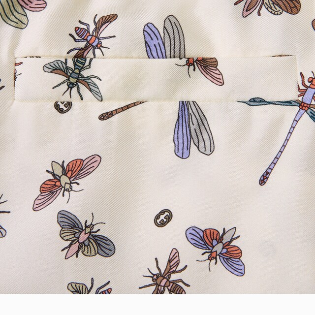 Printed silk twill pants