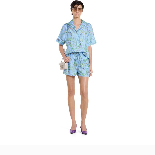 Printed silk twill shirt - image 5