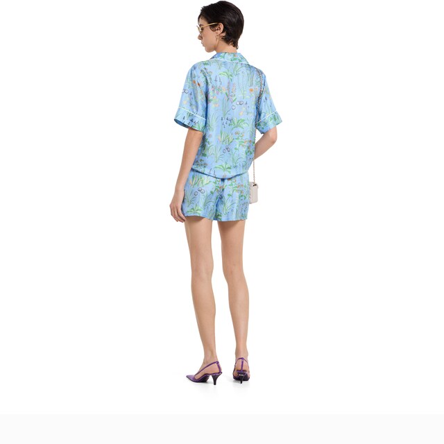 Printed silk twill shirt - image 2